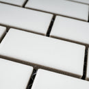 BT-PM15  1 X 2 White Porcelain Satin Mosaic Tile