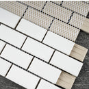 BT-PM15  1 X 2 White Porcelain Satin Mosaic Tile