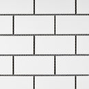 BT-PM16  2 X 4 White Porcelain Satin Mosaic Tile