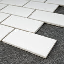 BT-PM16  2 X 4 White Porcelain Satin Mosaic Tile