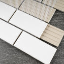 BT-PM16  2 X 4 White Porcelain Satin Mosaic Tile