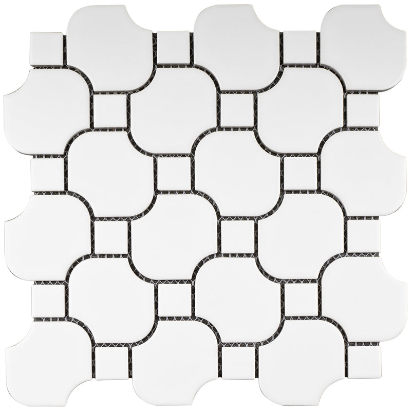 BT-PM17  Halibon With White Dot Porcelain Satin Mosaic Tile