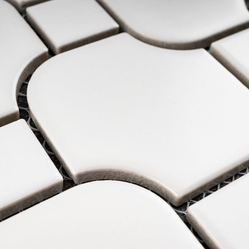 BT-PM17  Halibon With White Dot Porcelain Satin Mosaic Tile