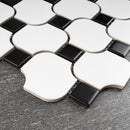 BT-PM18  Halibon With Black Dot Porcelain Satin Mosaic Tile
