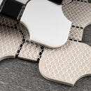 BT-PM18  Halibon With Black Dot Porcelain Satin Mosaic Tile