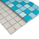 BT-PM19  1 X 1 Creamy Blue Porcelain Satin Mosaic Tile