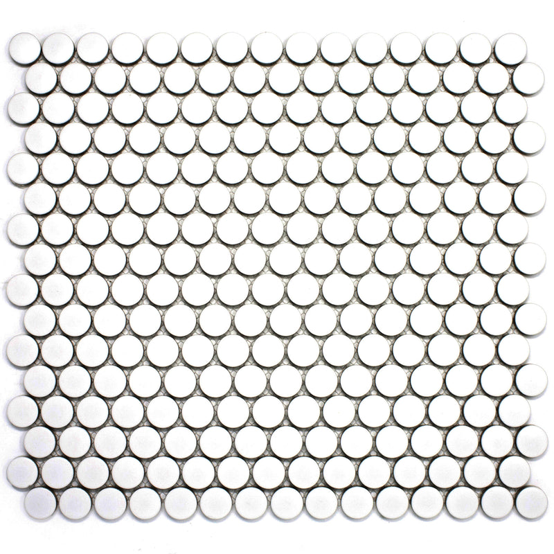 BT-PM01  White Tiny Dot Porcelain Satin Mosaic Tile