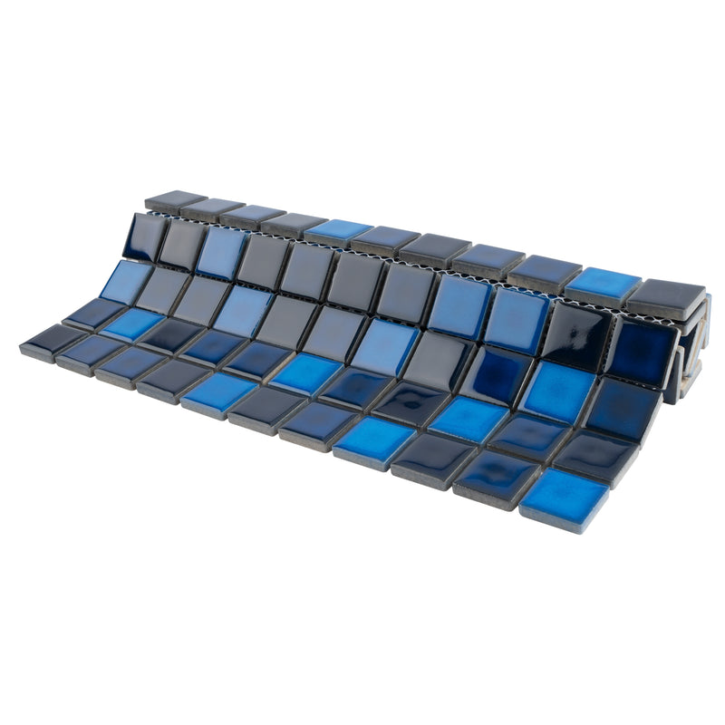 BT-PM20  1 X 1 Tropical Blue Night Porcelain Satin Mosaic Tile