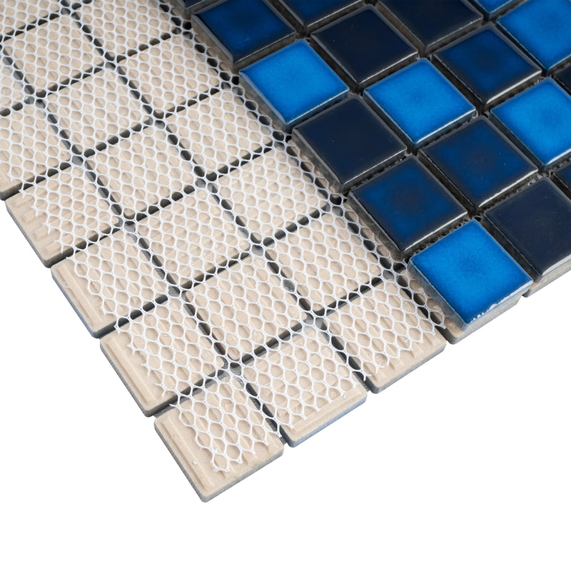 BT-PM20  1 X 1 Tropical Blue Night Porcelain Satin Mosaic Tile