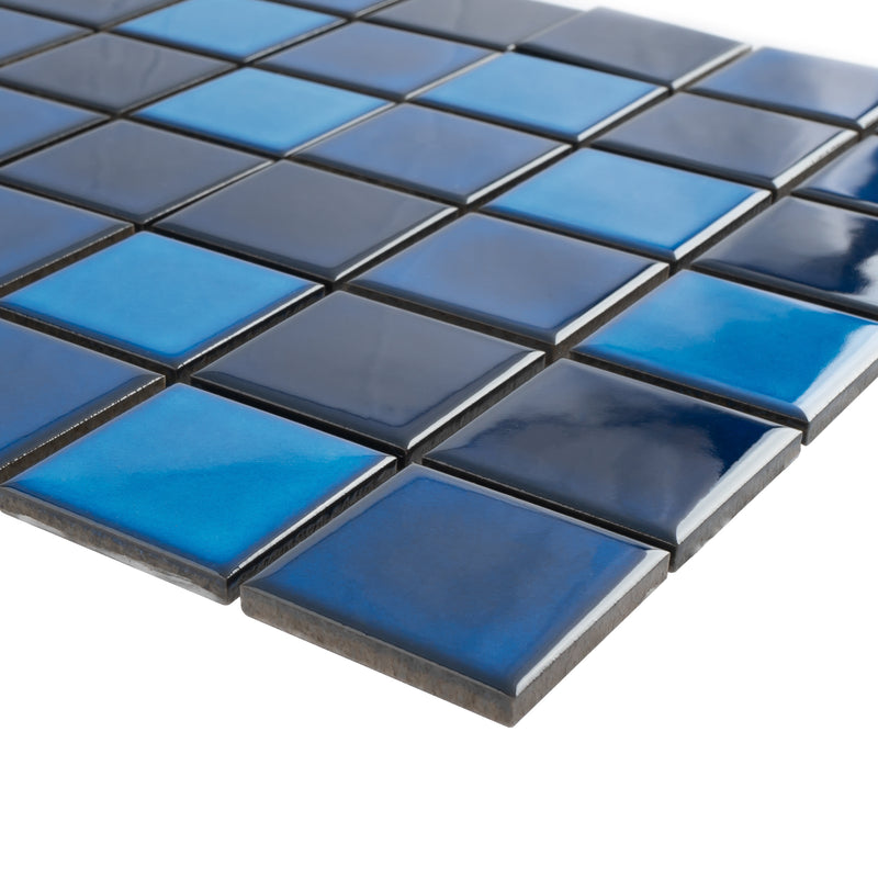 BT-PM22  2 X 2 Tropical Blue Night Porcelain Satin Mosaic Tile