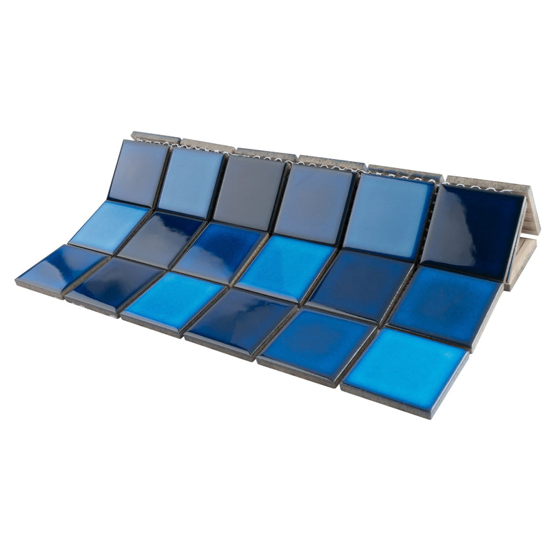 BT-PM22  2 X 2 Tropical Blue Night Porcelain Satin Mosaic Tile