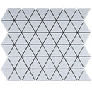 BT-PM25  1-1/2 x 1-1/2 Triangle White Cararra Porcelain Satin Mosaic Tile - White