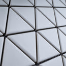 BT-PM25  1-1/2 x 1-1/2 Triangle White Cararra Porcelain Satin Mosaic Tile - White
