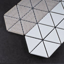 BT-PM25  1-1/2 x 1-1/2 Triangle White Cararra Porcelain Satin Mosaic Tile - White