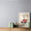 BT-PM25  1-1/2 x 1-1/2 Triangle White Cararra Porcelain Satin Mosaic Tile - White