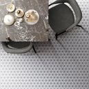 BT-PM25  1-1/2 x 1-1/2 Triangle White Cararra Porcelain Satin Mosaic Tile - White