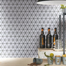 BT-PM25  1-1/2 x 1-1/2 Triangle White Cararra Porcelain Satin Mosaic Tile - White