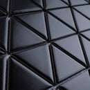 BT-PM26  1-1/2 x 1-1/2 Triangle White Cararra Porcelain Satin Mosaic Tile - Black