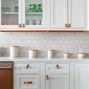 BT-PM27  4" Hexagon White Cararra Porcelain Satin Mosaic Tile