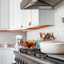 BT-PM27  4" Hexagon White Cararra Porcelain Satin Mosaic Tile