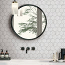 BT-PM27  4" Hexagon White Cararra Porcelain Satin Mosaic Tile