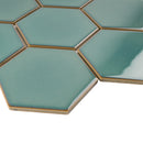 BT-PM28  4" Crystal White Cararra Porcelain Satin Mosaic Tile - Green