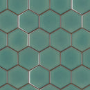 BT-PM28  4" Crystal White Cararra Porcelain Satin Mosaic Tile - Green