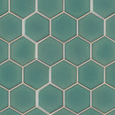 BT-PM28  4" Crystal White Cararra Porcelain Satin Mosaic Tile - Green
