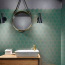 BT-PM28  4" Crystal White Cararra Porcelain Satin Mosaic Tile - Green