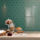 BT-PM28  4" Crystal White Cararra Porcelain Satin Mosaic Tile - Green