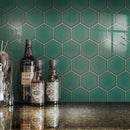 BT-PM28  4" Crystal White Cararra Porcelain Satin Mosaic Tile - Green