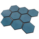 BT-PM29  4" Crystal White Cararra Porcelain Satin Mosaic Tile - Blue