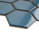 BT-PM29  4" Crystal White Cararra Porcelain Satin Mosaic Tile - Blue