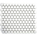 BT-PM02  White Tiny Hexagon Porcelain Satin Mosaic Tile