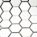 BT-PM02  White Tiny Hexagon Porcelain Satin Mosaic Tile