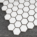 BT-PM02  White Tiny Hexagon Porcelain Satin Mosaic Tile
