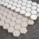 BT-PM02  White Tiny Hexagon Porcelain Satin Mosaic Tile