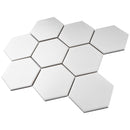 BT-PM03  M Size Hexagon White Porcelain Satin Mosaic Tile