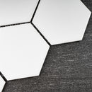 BT-PM03  M Size Hexagon White Porcelain Satin Mosaic Tile