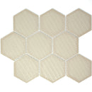BT-PM04  M Size Hexagon Grey Black Porcelain Satin Mosaic Tile