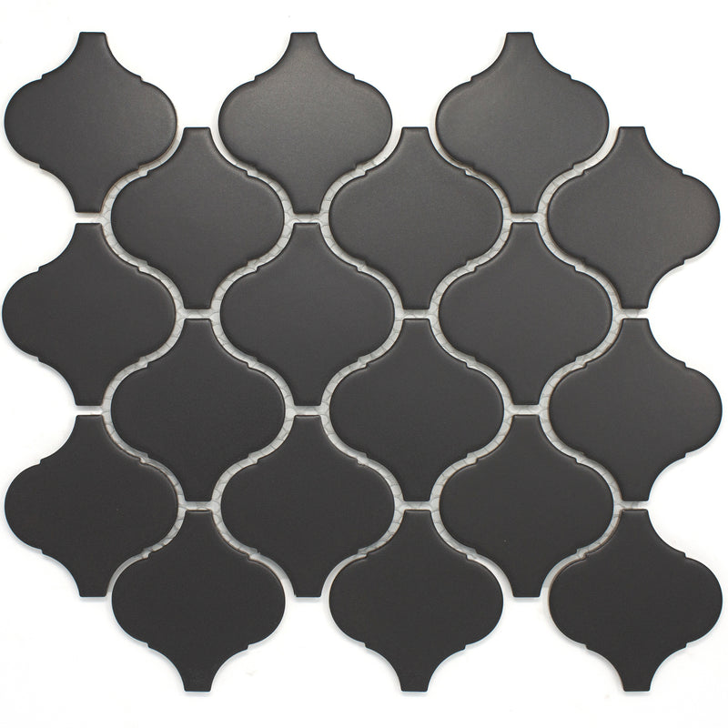 BT-PM06  Grey Black Lantern Porcelain Satin Mosaic Tile