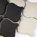 BT-PM06  Grey Black Lantern Porcelain Satin Mosaic Tile