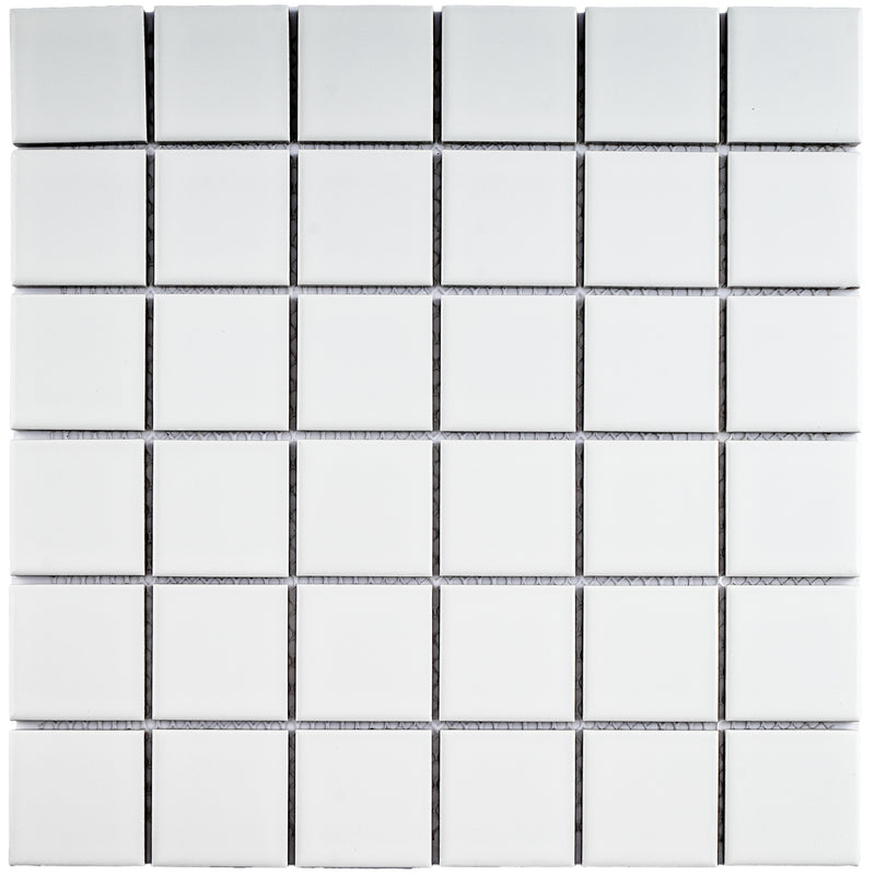 BT-PM08  2 X 2 White Porcelain Satin Mosaic Tile