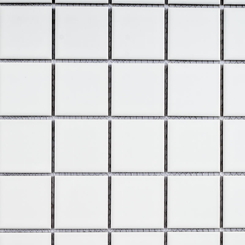 BT-PM08  2 X 2 White Porcelain Satin Mosaic Tile