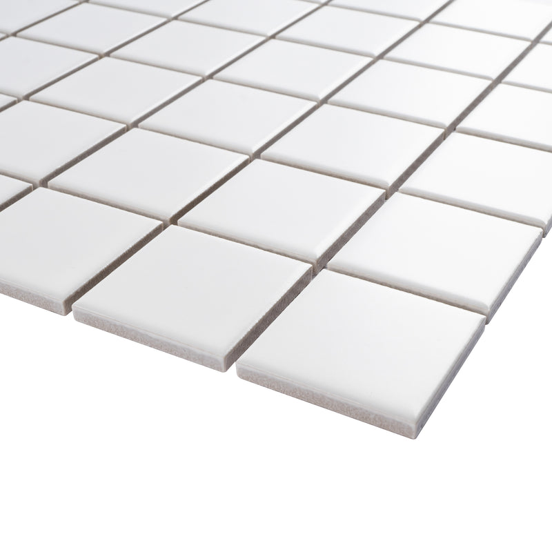BT-PM08  2 X 2 White Porcelain Satin Mosaic Tile