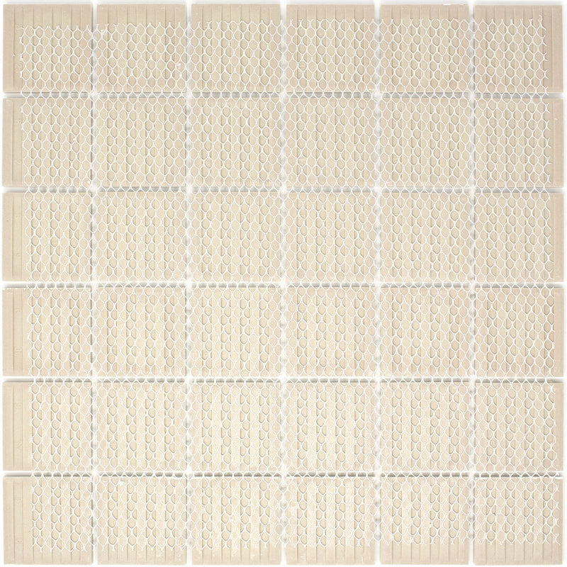 BT-PM08  2 X 2 White Porcelain Satin Mosaic Tile