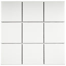 BT-PM09  4 X 4 White Porcelain Satin Mosaic Tile