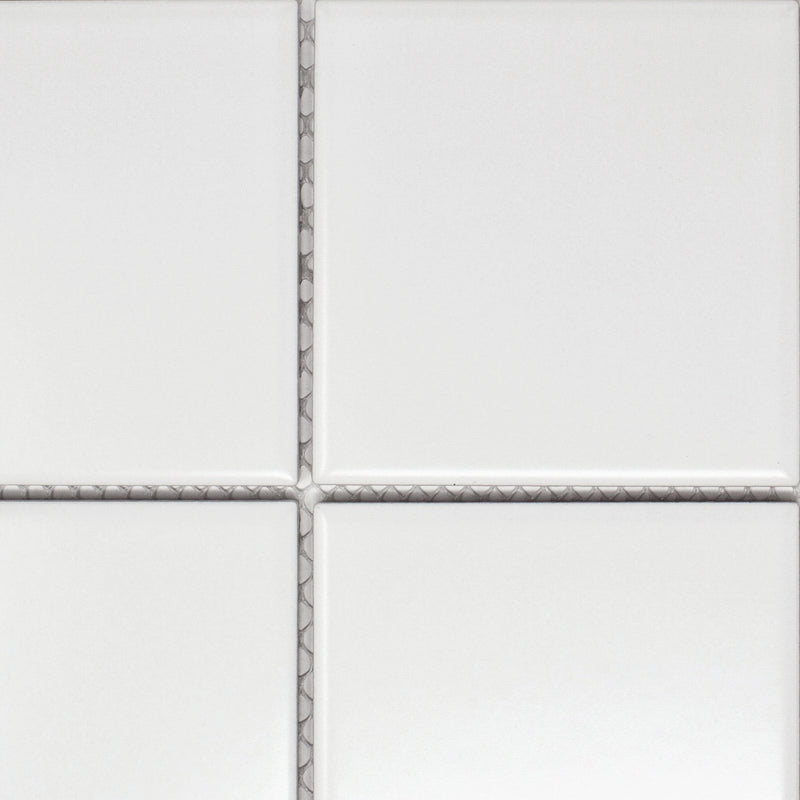 BT-PM09  4 X 4 White Porcelain Satin Mosaic Tile