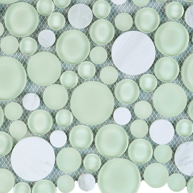 BUBW-01  Cloud Mint Bubble Mosaic Tile