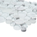 BUBW-02  White Glass And Carrara Bubble Mosaic Tile